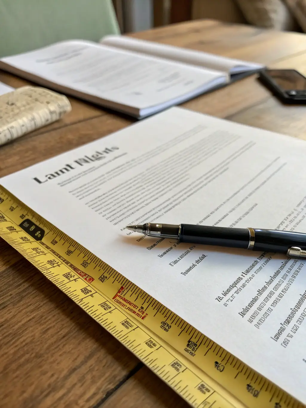 A photograph of real estate deeds and property documents, illustrating the real estate asset recovery services offered by Etopiah Financial Group, LLC.